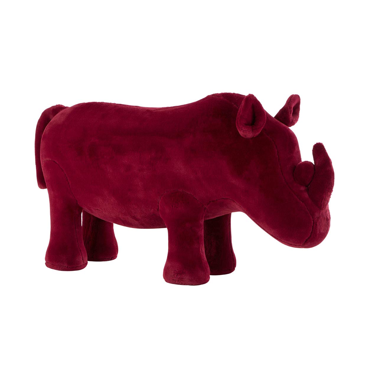 Premier Housewares Rhino Animal Chair - Maroon - Faux Fur/Wood - Child Seat