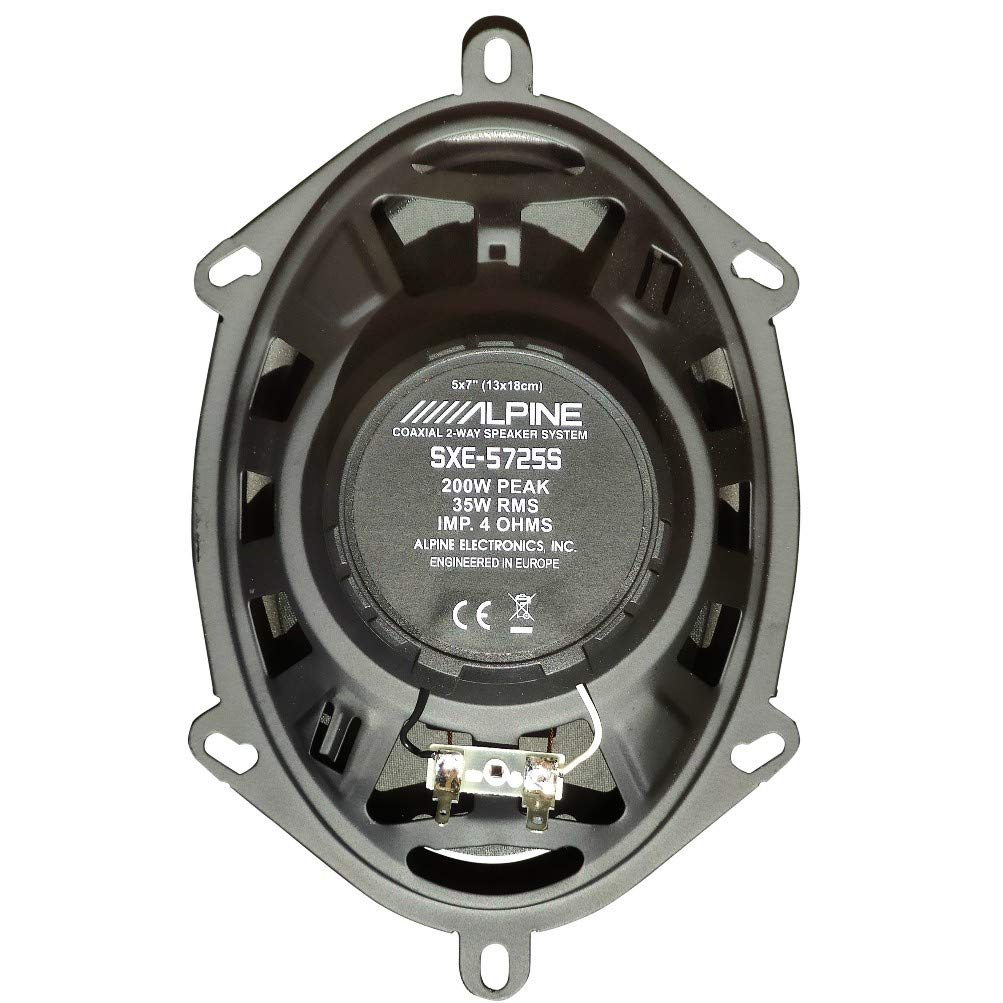ALPINE SXE-5725S Paire d'enceintes coaxiales ovales 2 Voies 5 x 7 13,00 x 18,00 cm 130 x 180 mm 35 Watts rms 200 Watts Max 4 ohms Voiture, la Paire