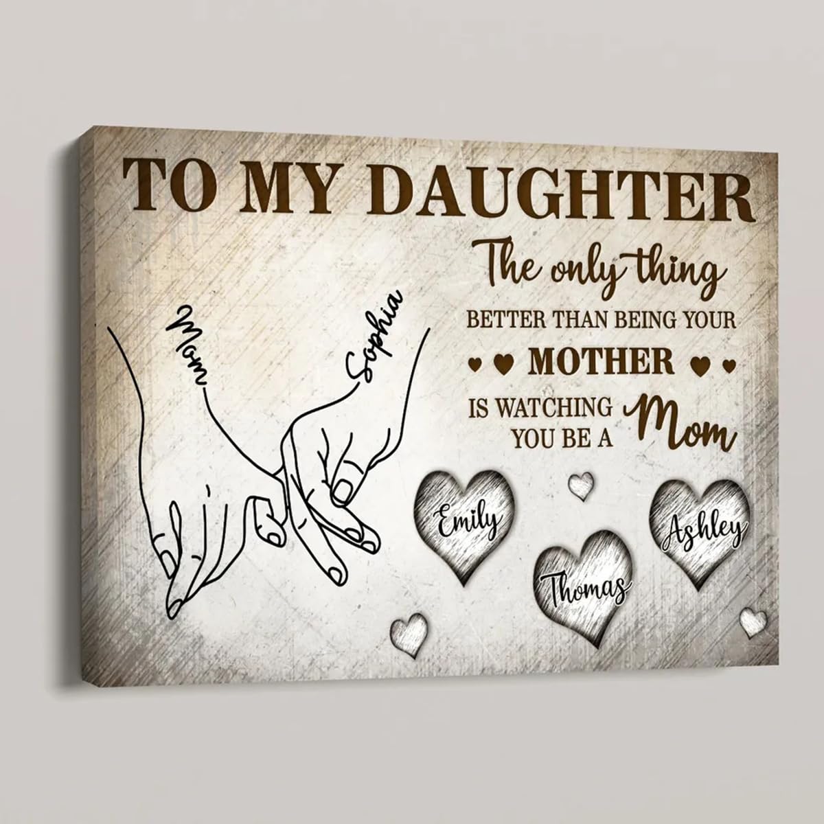 GABITA Personalized Mother-Daughter Wall Art Canvas, The Only Thing Better Than Being Your Mother, New Mom Gift, Mother's Day Canvas, Gifts for Daughter