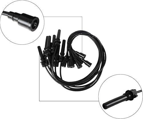 Miniatura 8 de Paquete de 8 bobinas de encendido UF378 y 16 bujías de iridio y 8 cables de bujía compatibles con Chrysler Dodge Jeep Magnum Gran Cherokee 300 5.7L