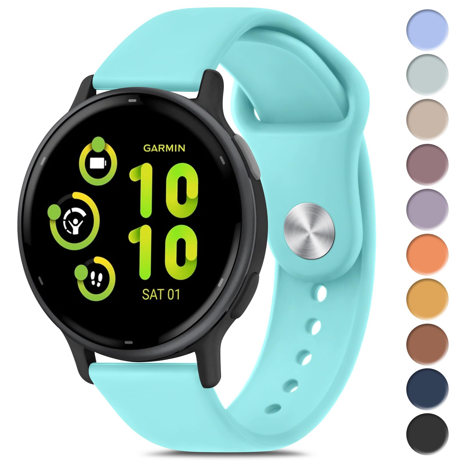 MeliyaBands Compatible with Garmin Vivoactive 5 / Vivoactive 3 Watch Band, Garmin Venu 2 Plus / Venu Sq / Venu Watch Bands Women Men, Soft Silicone Sport Replacement Strap for Garmin Vivoactive 5, Vivoactive 3 Music, Venu 2 Plus, Venu Sq, Venu, Vivomove Sport, Forerunner 645 / 245 Music Smart Watch