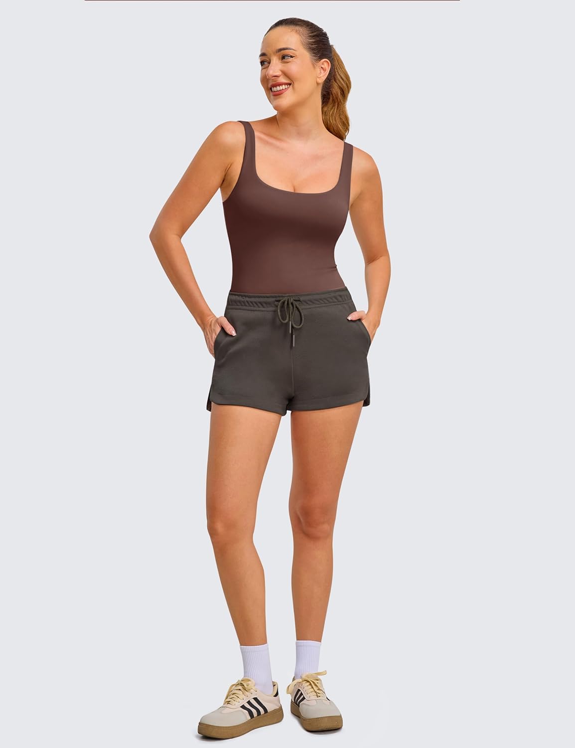 BAYDI Clouduxi Tank Tops with Built in Bras-Square Neck Workout Tops Padded Yoga Shirts Gym Athletic Sleeveless Camisole - Image 3