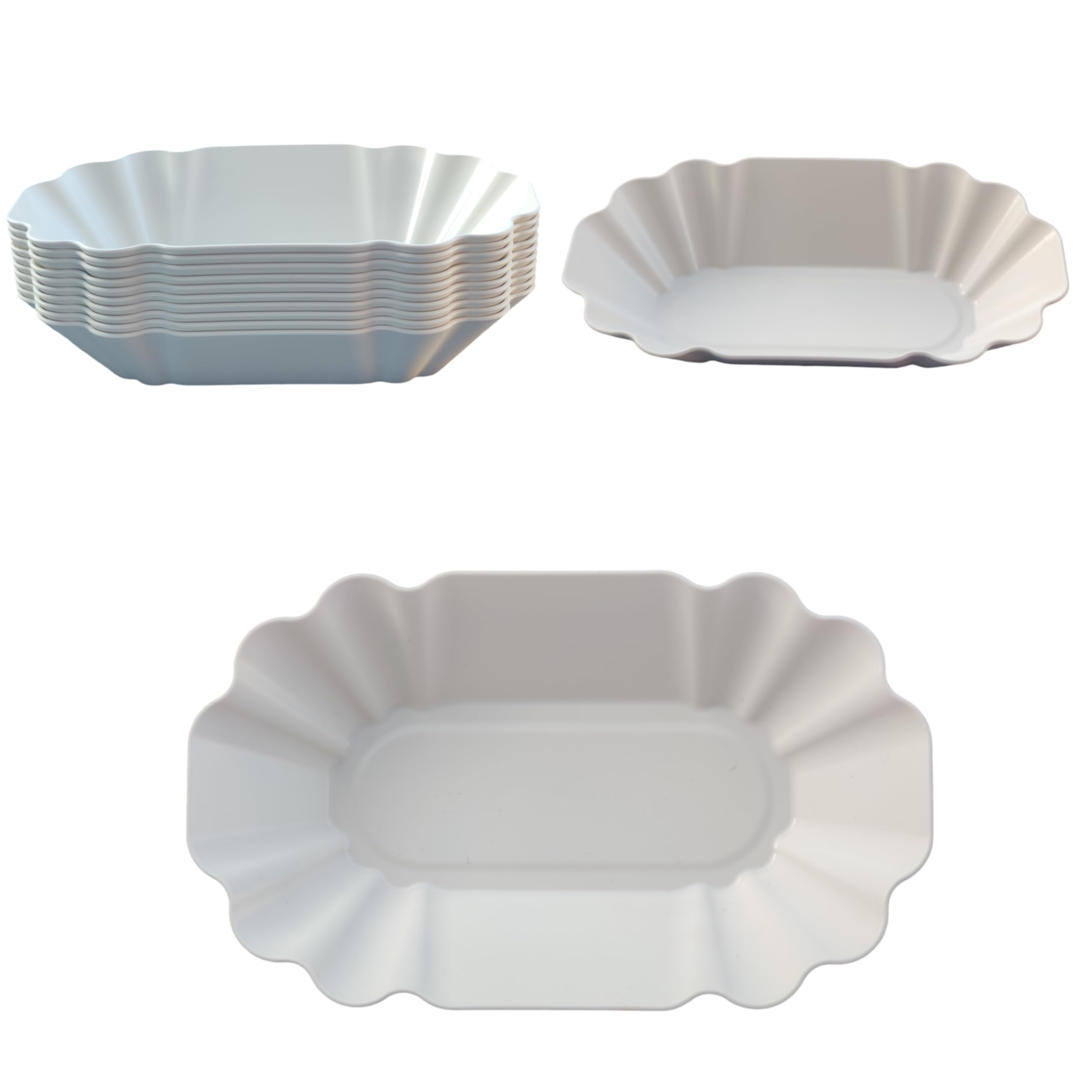 KM GAMING Pommes-Schalen 10er Set - Rubinrot, Bruchfest, Spülmaschinengeeignet, Made In Germany