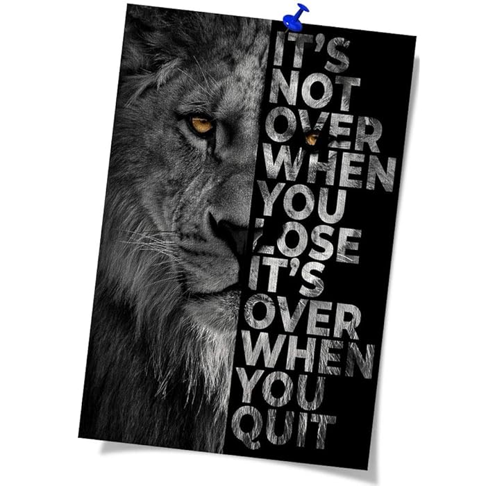 Buy Black and White Lion Inspirational Poster Inspiring Motivational