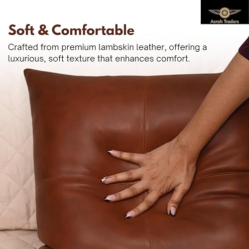 Miniatura 3 de Funda de almohada de piel de cordero  Funda de cojín para sofá, fundas decorativas para sala de estar y dormitorio, 20 x 20 pulgadas  Mango Tan
