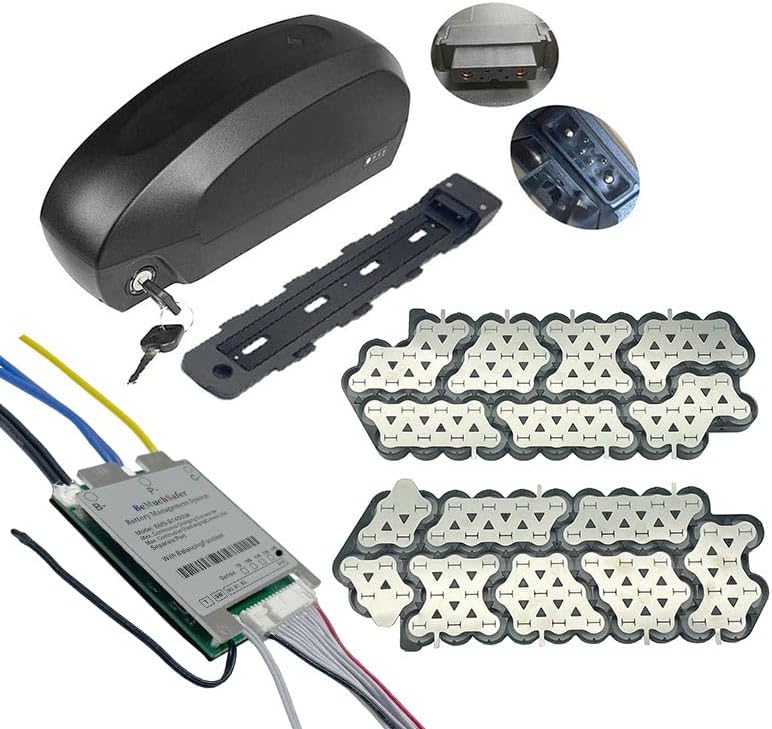 Fuel Tank Style eBike Battery Case Fits 56PCS 21700 Cells 52V Battery Box 14S4P Nickel Strip 14S 35A BMS for DIY Fuel Tank Style E-Bike E-Scooter E-Motorcycle Battery Pack (52V Case+Nickel Strip+BMS)