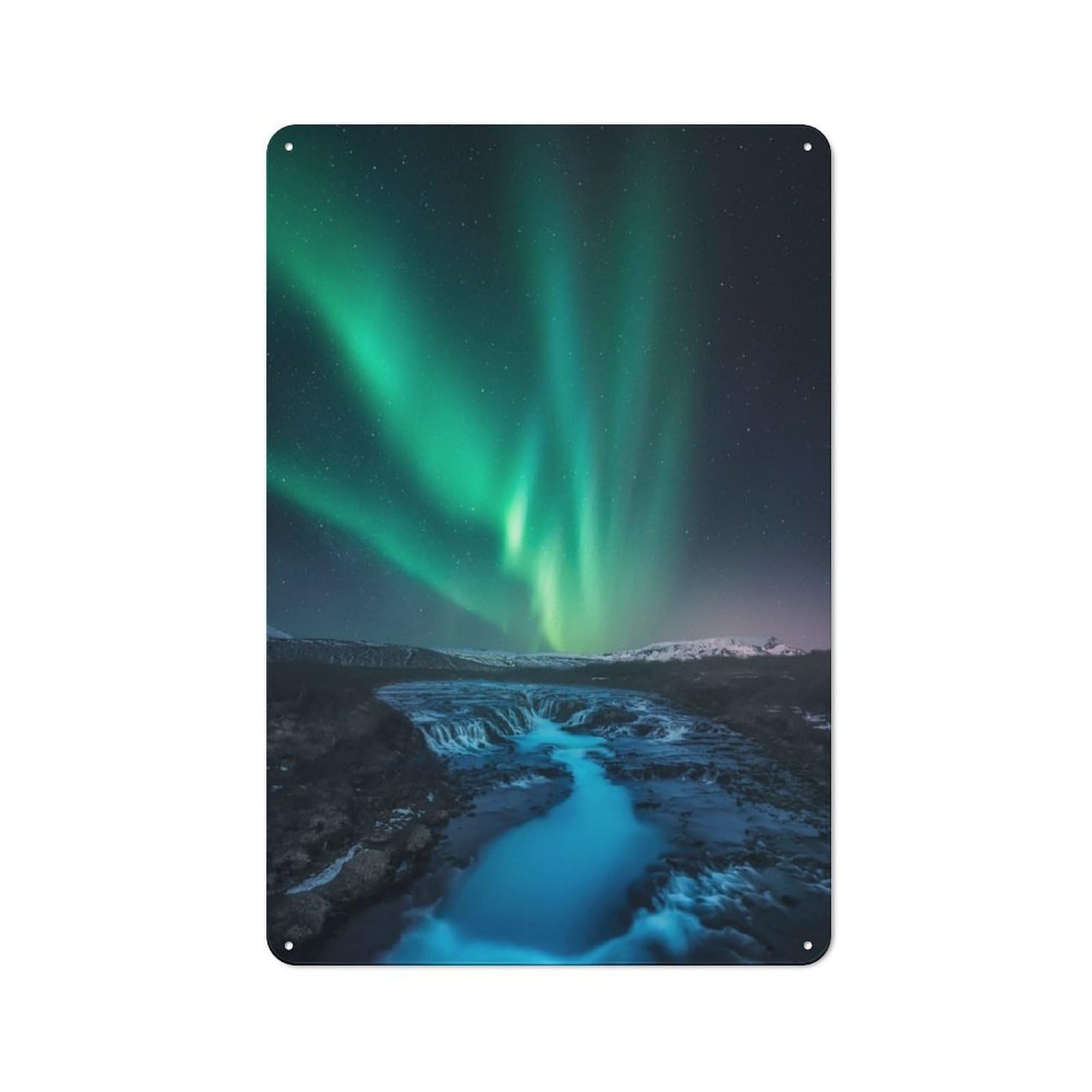 Junmoney Green Vs Blue Printed Metal Sign 30X20cm For Pub Or Café, With Clear Industrial Wall Decor Character