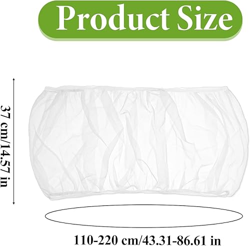 Universal Bird Cage Cover Skirt - Adjustable Soft Airy Nylon Mesh Net, Seed Catcher, Guard for Parrot, Parakeet, Macaw - Round & Square Cages (White)(White)