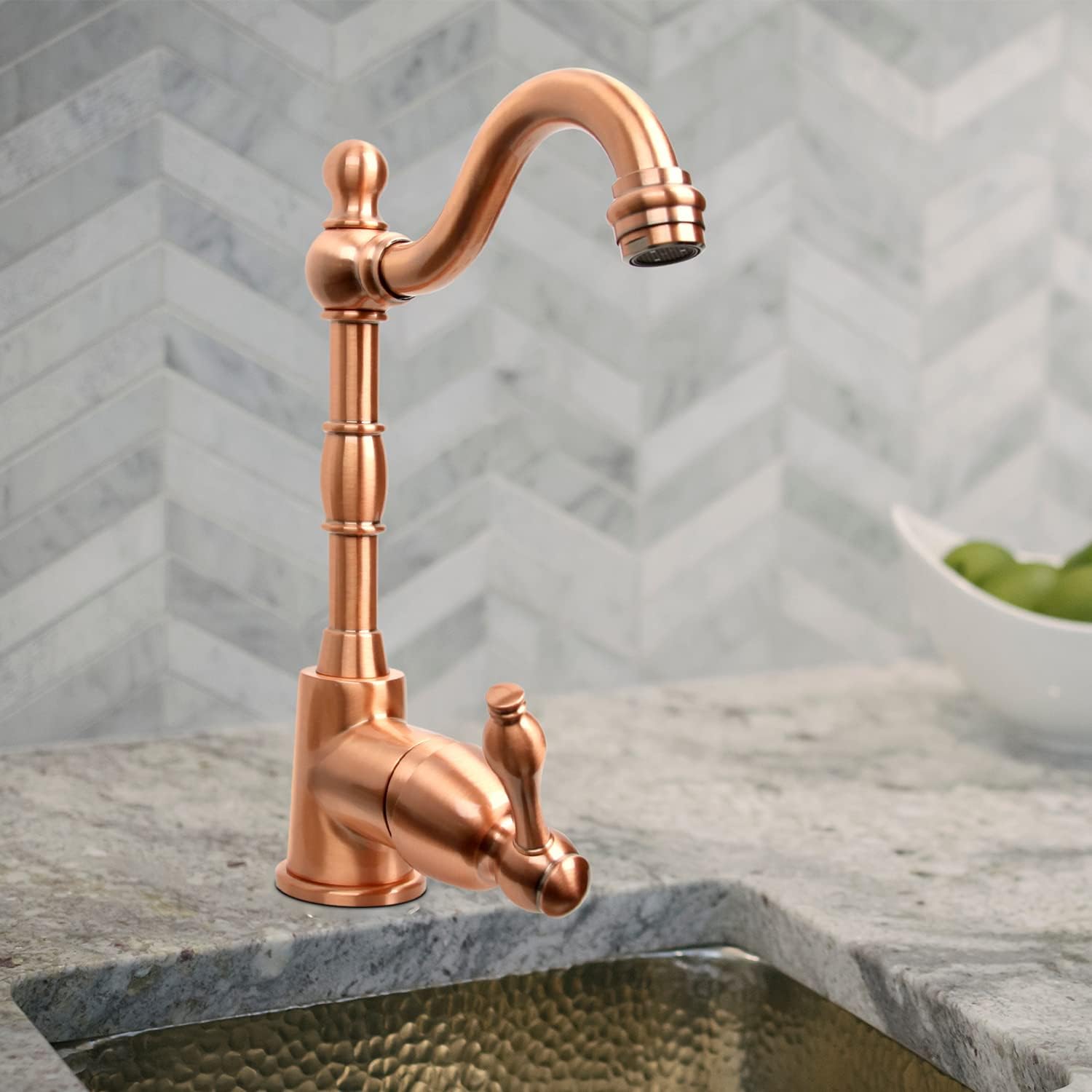Akicon Copper One-Handle Widespread Kitchen Bar Faucet