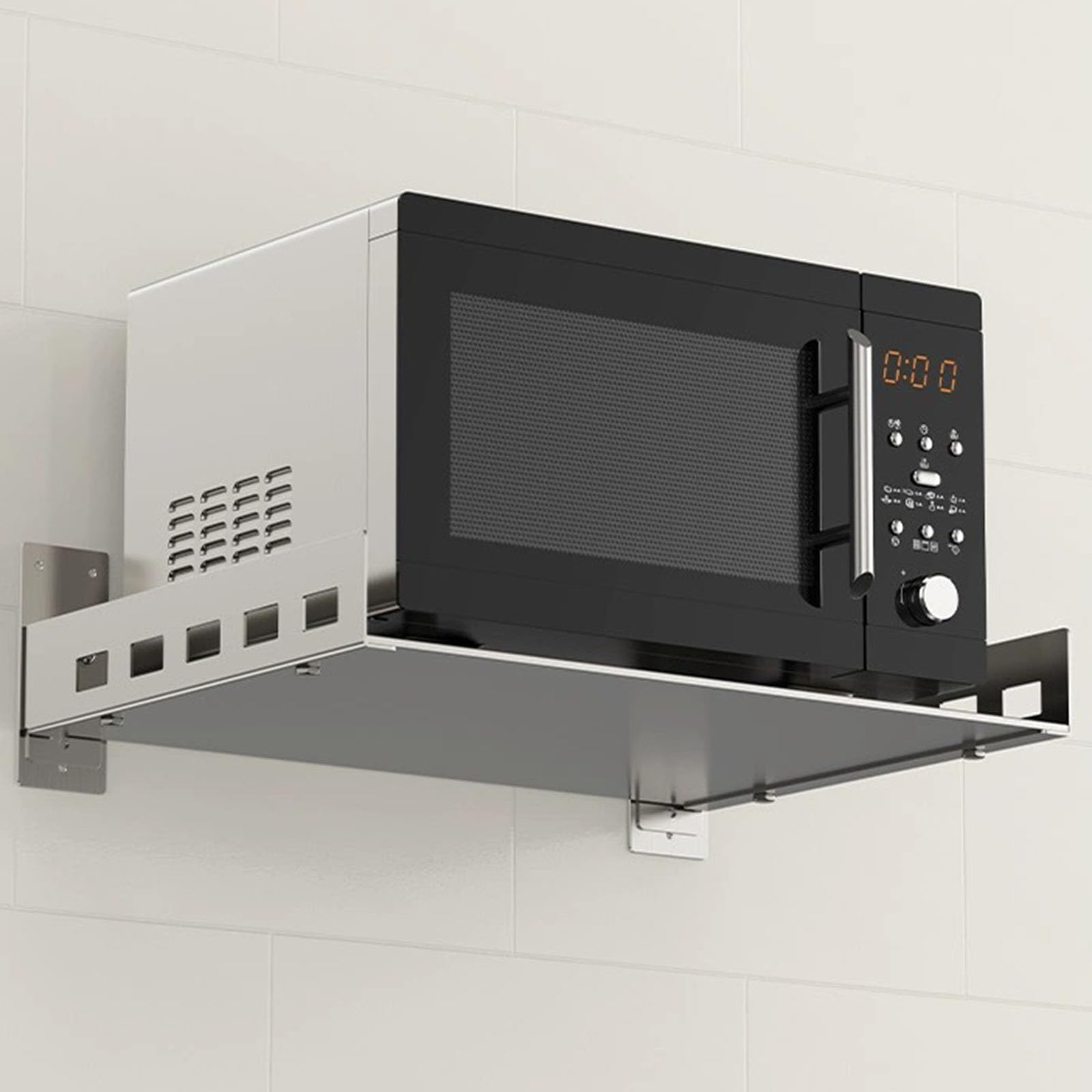 OWOHYG Stainless Steel Wall Shelf-Heavy Duty Kitchen Rack For Microwave Oven*Appliances-Storage Solution For Home*Commercial Use.