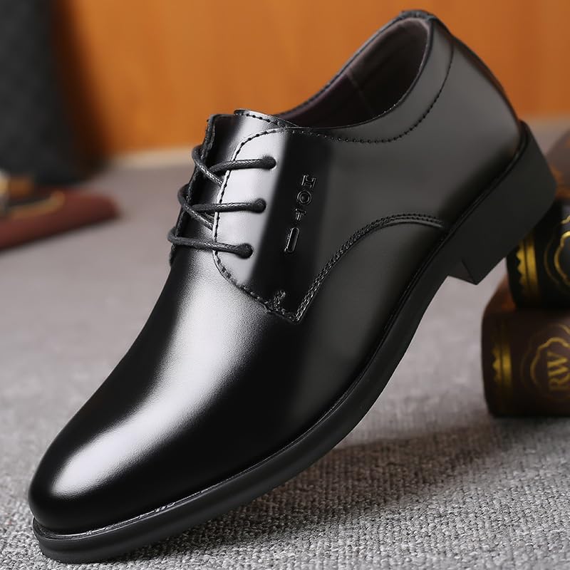Men's Classic Lace Up Low Top Leather Dress Shoes Mens Comfortable Tuxedo Shoes Formal Derby Shoes Non-Slip Softsole Walking Oxford Shoes4