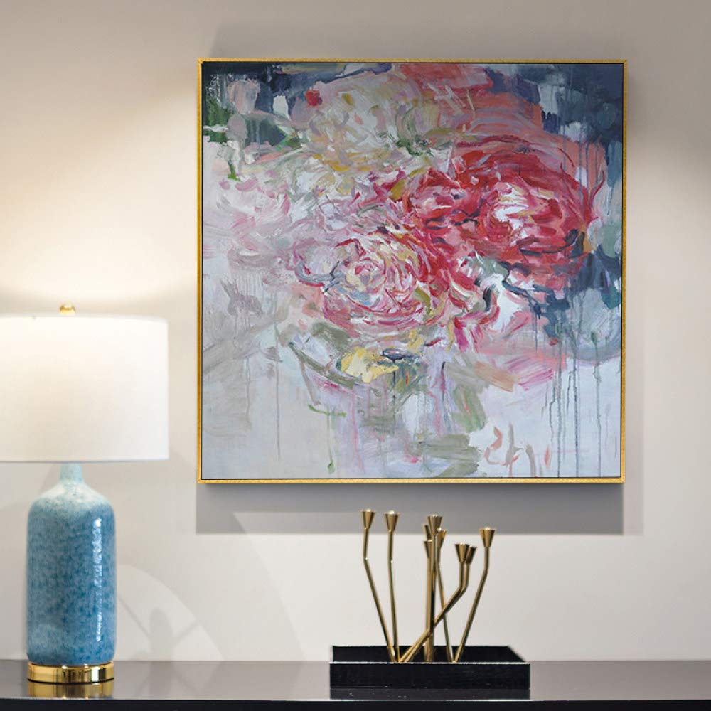 Peinture à l'huile grand carré fait main au design d'art abstrait pour villa