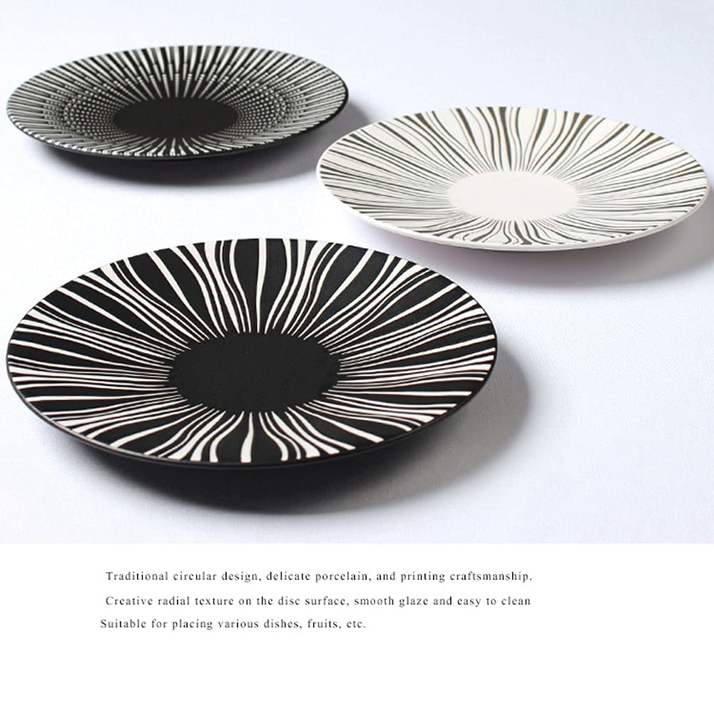 Assiettes Plates Plaques de dîner en porcelaine de 10 pouces de taille de grande taille Plaques de service for salades Steak Pâtes et apéritifie Serving.Microwave Four et Lave-vaisselle Assiette