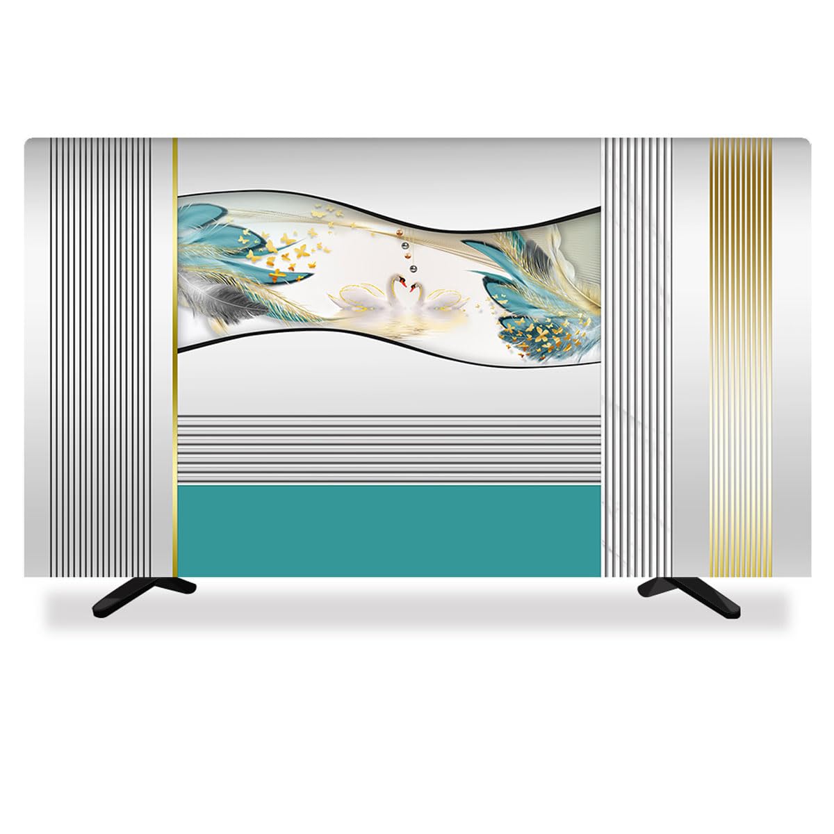 VHJdtE TV covers, 32-80in For LCD LED Wall Mount Curved Desktop Monitor TV Protector Cover Room Decoration(B,75IN)