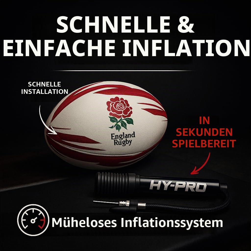 Officially Licensed England Rugby Ball | Size 5, Red and White, RFU