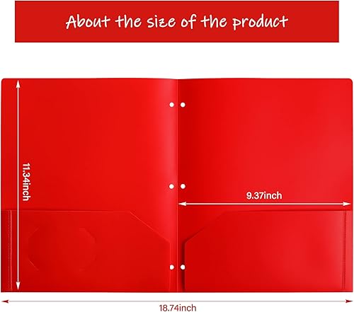 Miniatura 3 de Feosky Carpetas con bolsillos 6 colores surtidos de plástico con dos bolsillos carpetas de archivos carpetas de 2 bolsillos y 3 agujeros para la