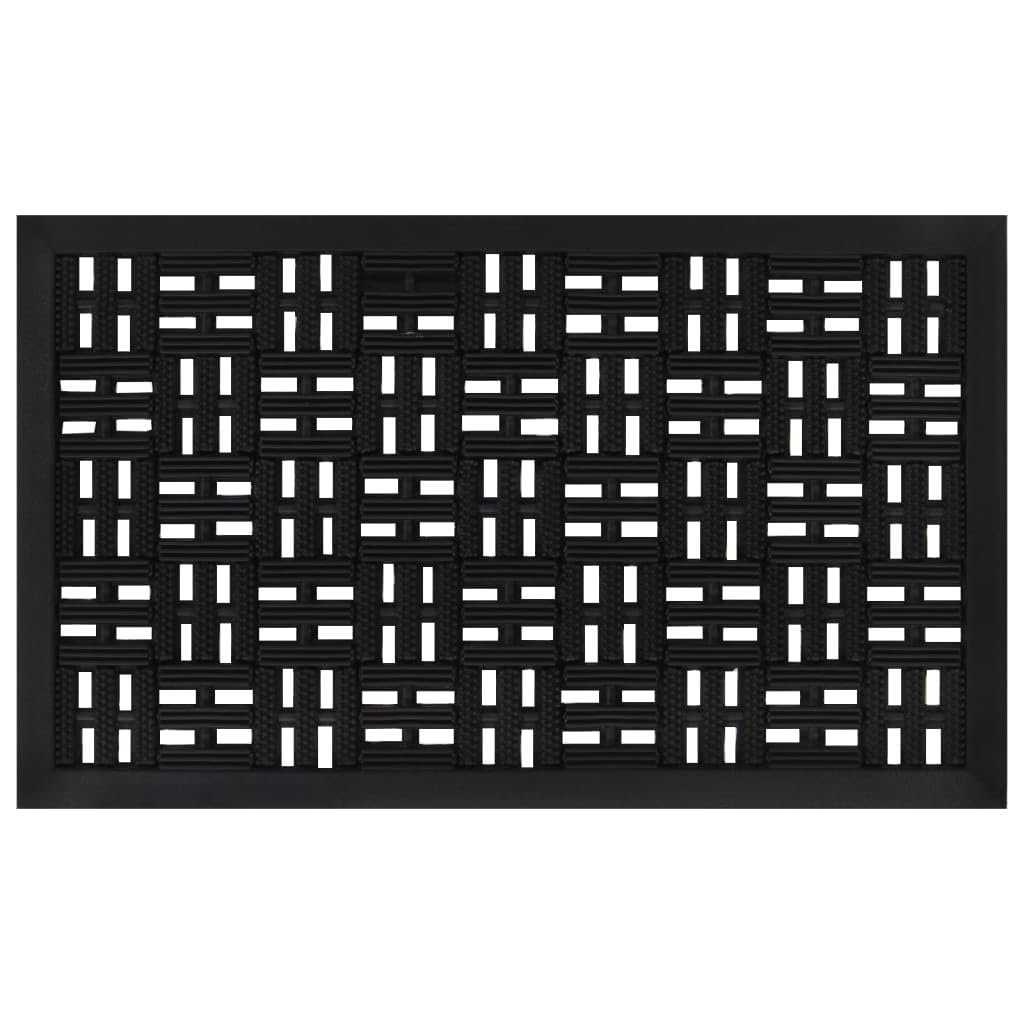 Paillasson rectangulaire en caoutchouc antidérapant et imperméable avec trous de drainage, lavable pour porte d'entrée, balcon et terrasse, tapis absorbant 45 x 75 cm