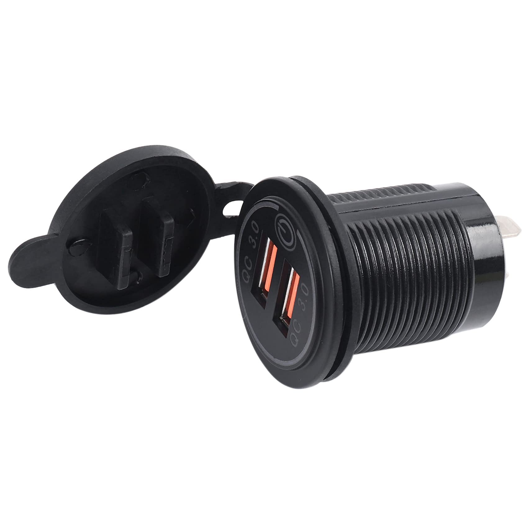20X Carga Rápida 3.0 Cargador de Coche USB Dual 12V 36W Cargador Rápido USB con Interruptor para Moto Camión Carro de Golf Verde
