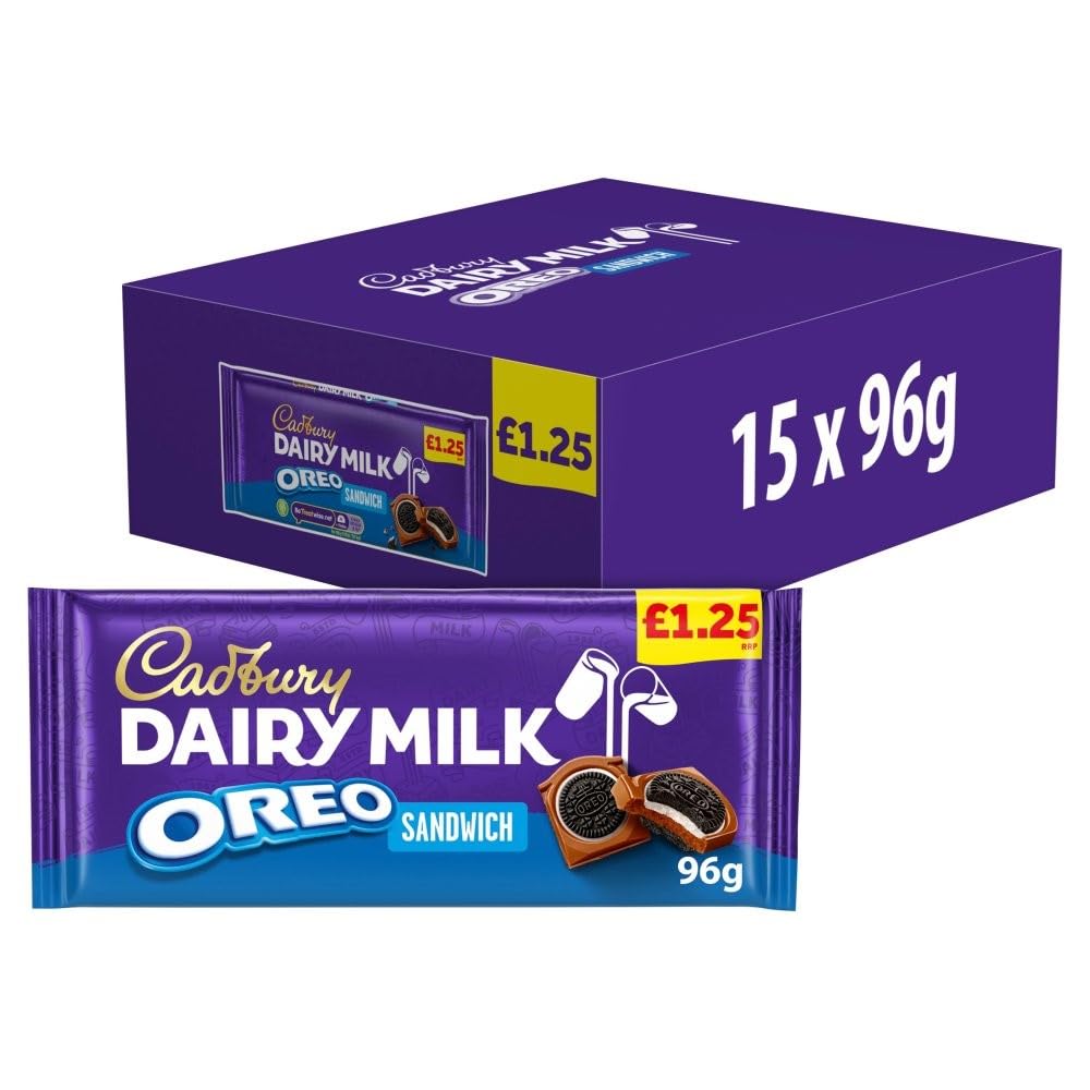 Cadbury Dairy Milk Oreo Sandwich Chocolate Bar 96g x 15 Bars Creamy