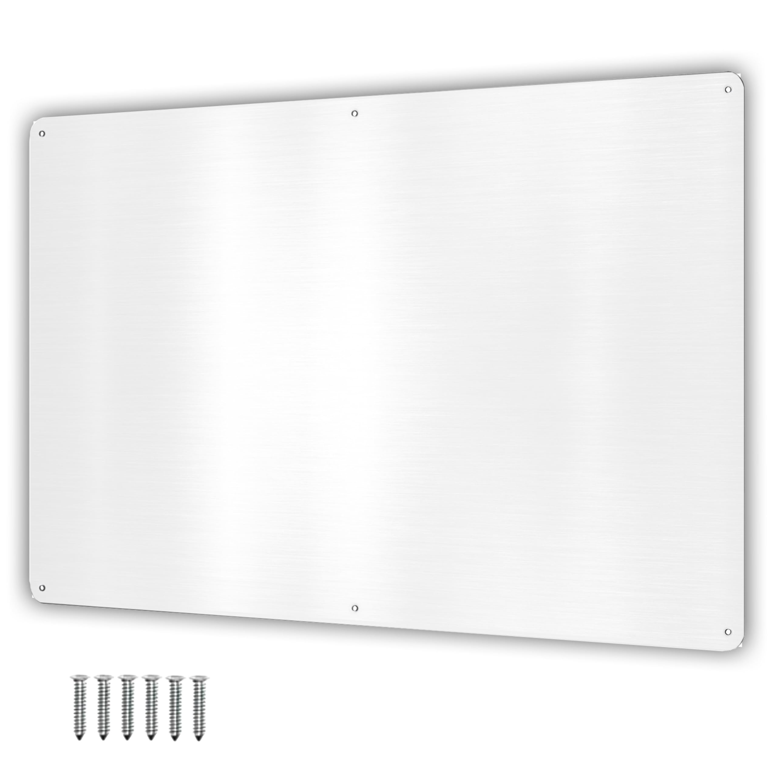 17.5inchX11.5inch Large Stainless Steel Plate for Magnets, 3M Adhesive Back, Mounting Screws, Ideal for Magnetic Shelf, Spice Holders, Fridge Magnets. Mount Anywhere! (White, 1 Pack)