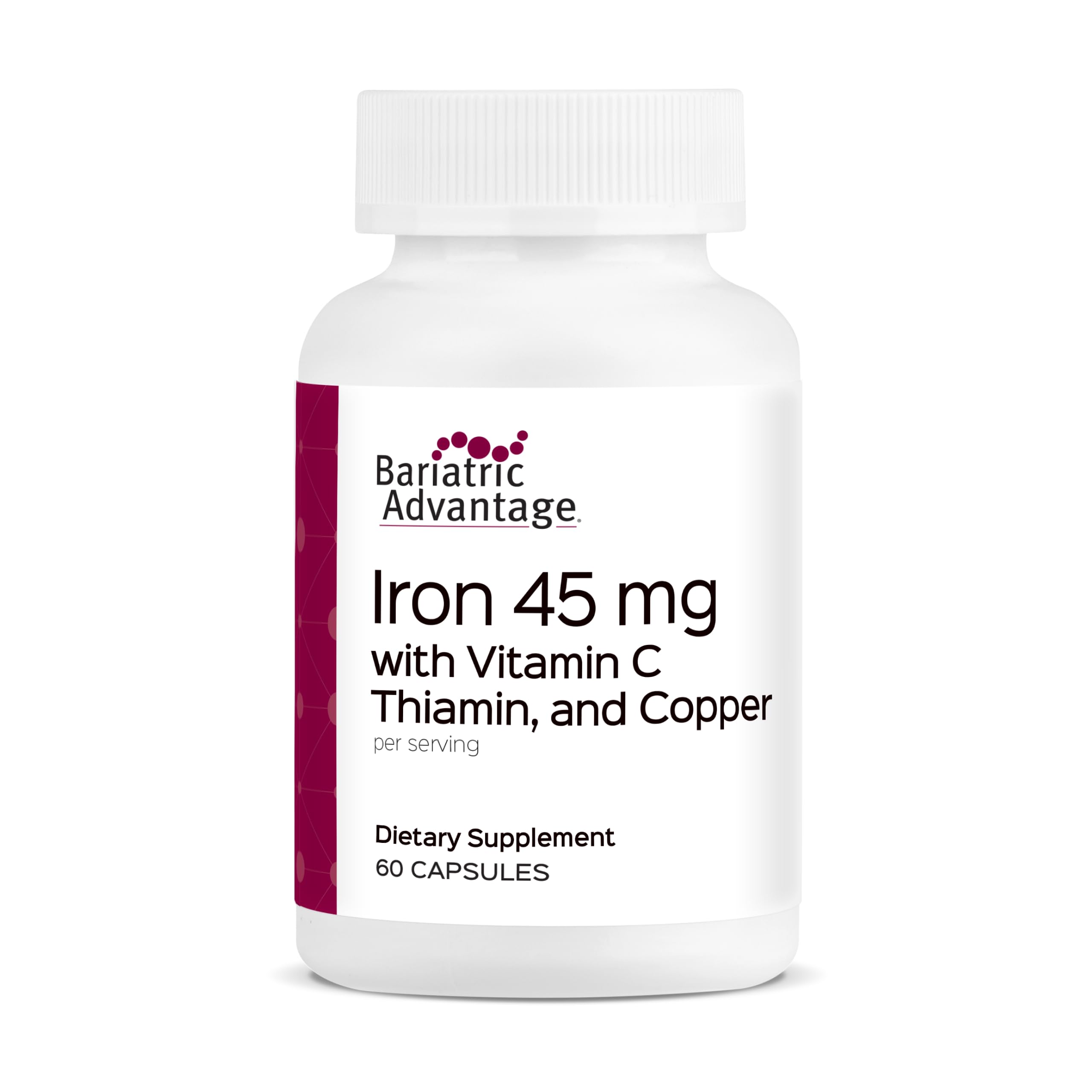 Bariatric Advantage Iron 45 mg with Vitamin C, Thiamin & Copper, 60 Count