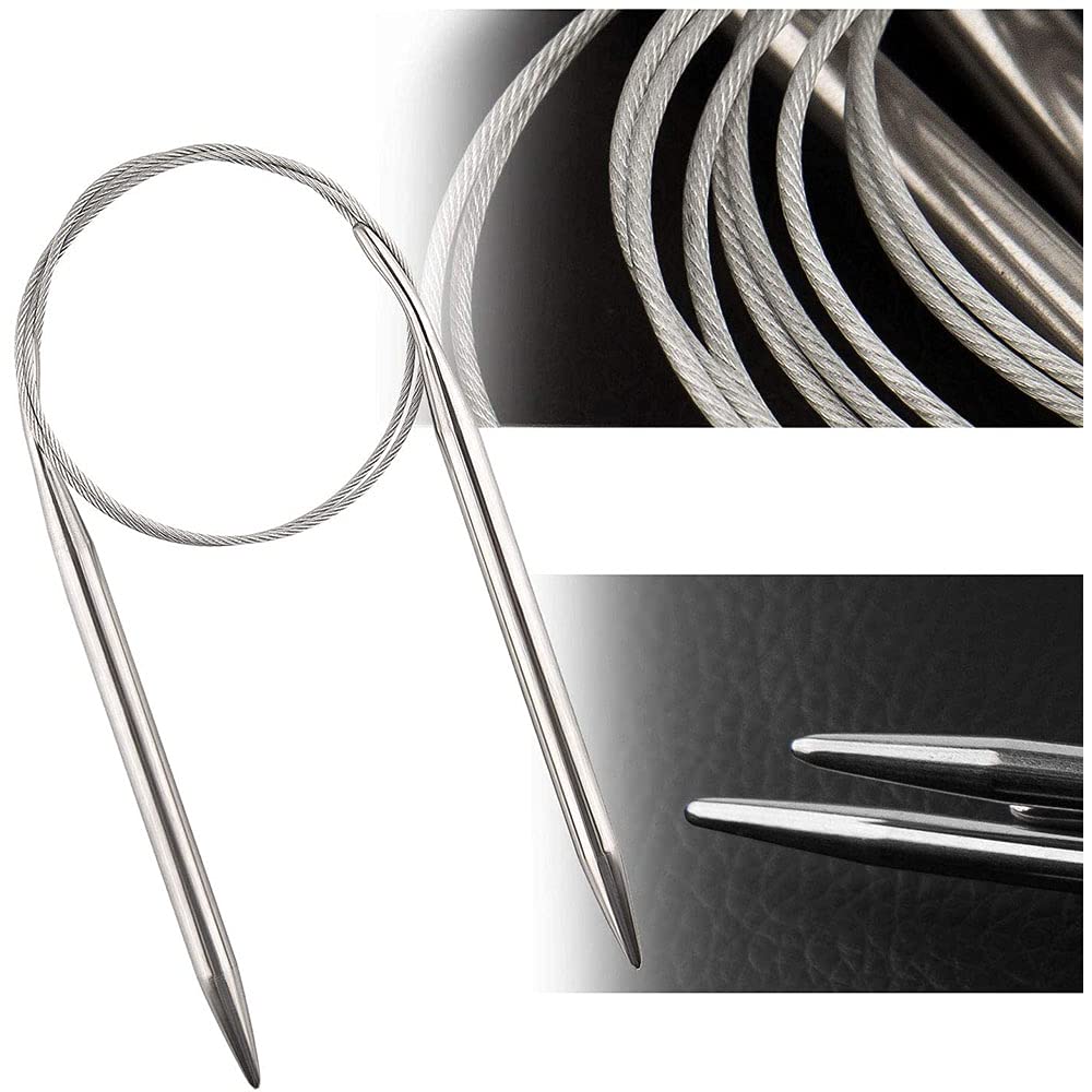 Circular Knitting Needles Set, 80 cm Stainless Steel Circu-lar Knitting Needles - Image 3