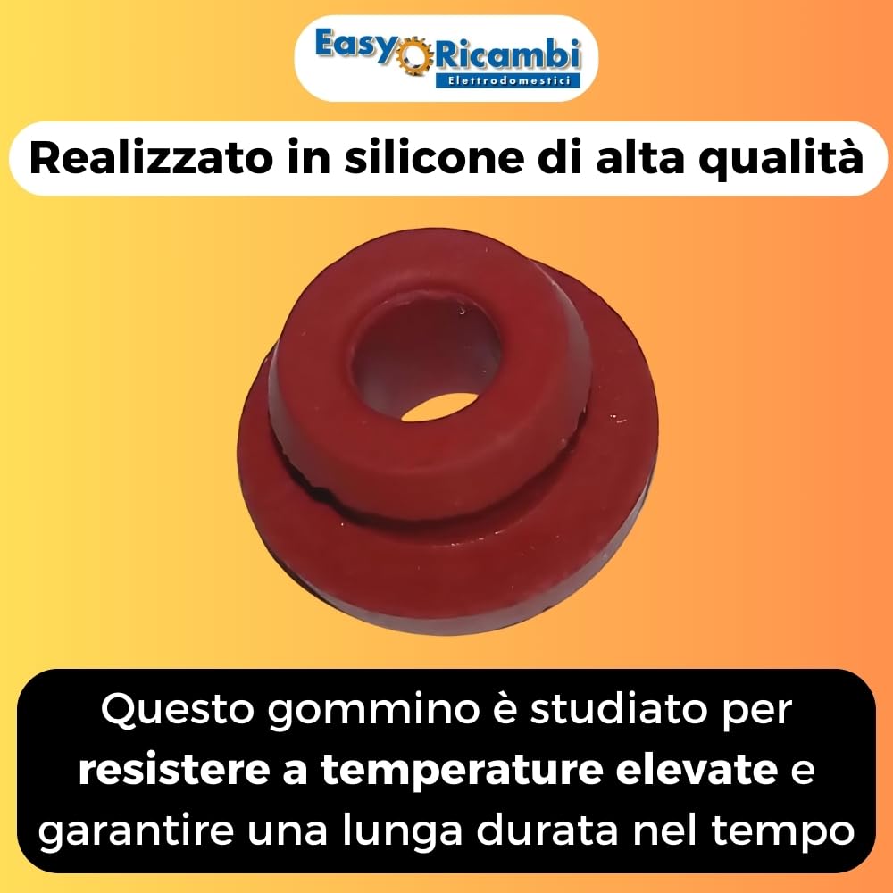 Easyricambi Gommino Antivibrante In Silicone A 4 Alette Per Stufe A Pellet – Altezza 23mm, Incasso 6mm - 2