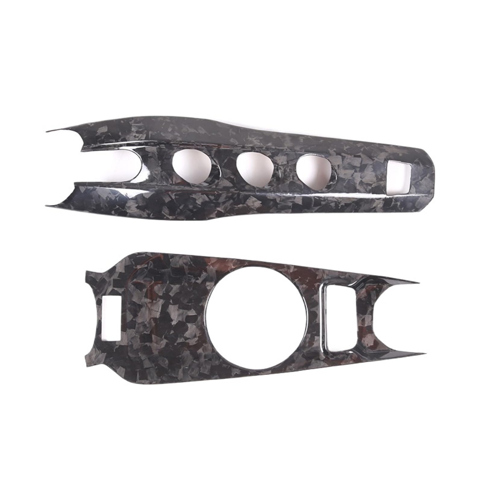 Adesivo decorativo for console centrale da 2 pezzi | Copri pannello Gear Cup in carbonio compatibile con Ferrari F12 12-17 LHD(Forged pattern)