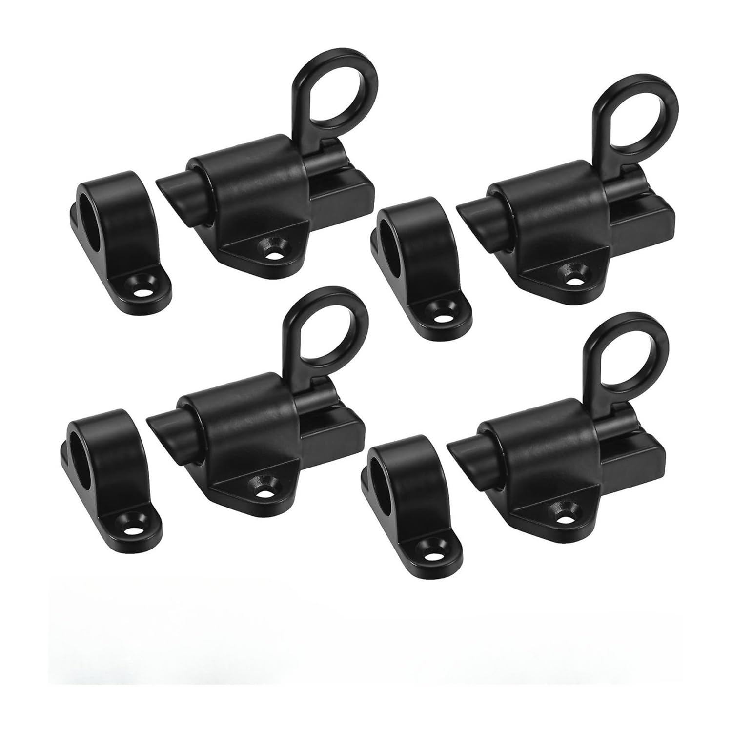 Miunihuooo White Pack Of 4 Automatic Spring Latches, Push Bolt Sliding Locks