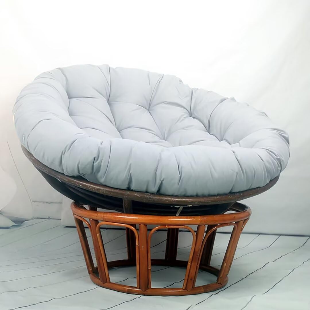 Hovoto Cojín para sillón Papasán, cojín para silla colgante, sillón redondo Papasán, cómodo y suave, cojín colgante para silla de mimbre, cojín para silla de jardín, gris, 40 x 40 cm