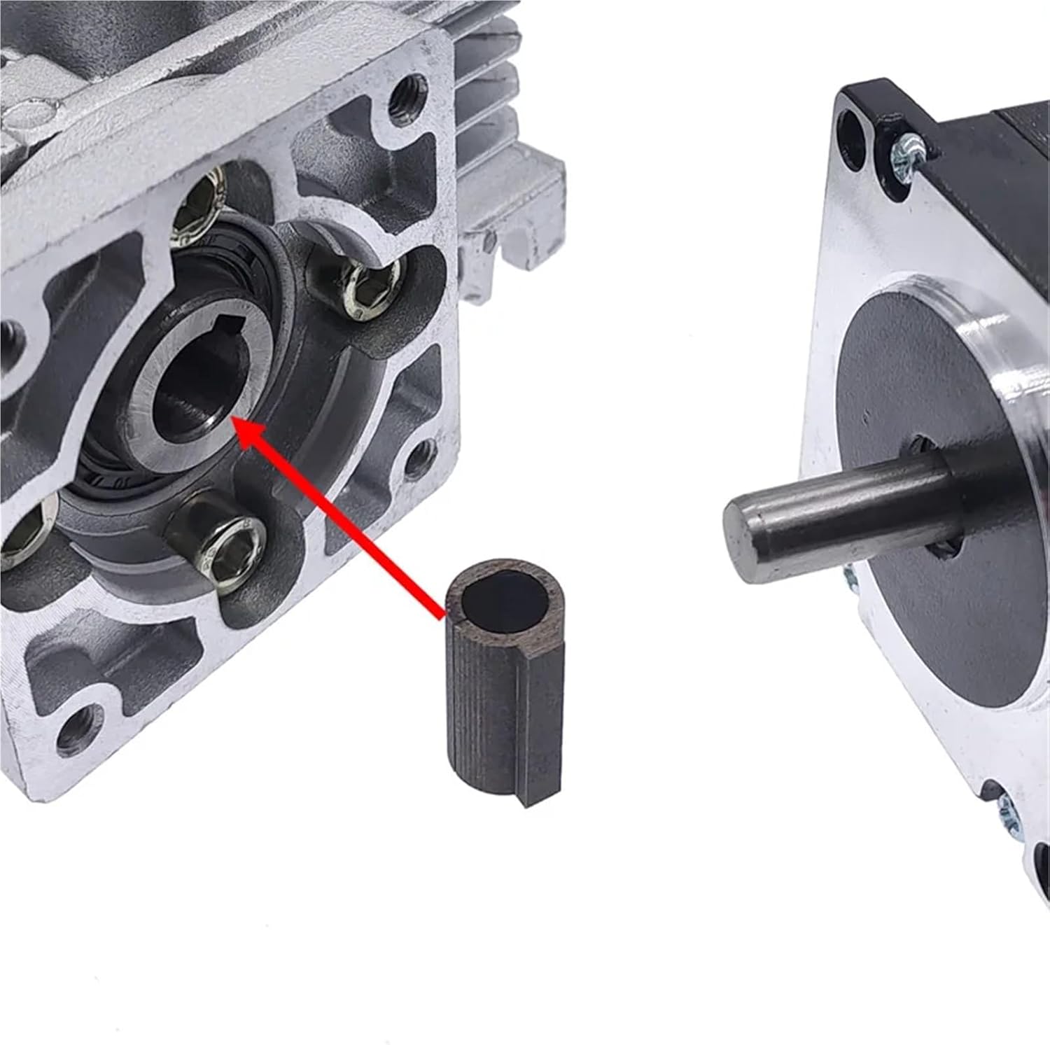 RV030 Shaft Sleeve Worm Gearbox Speed Reducer Coupling 6.35mm 8mm-11 Input Motor 1Pcs(6.35 to 11)
