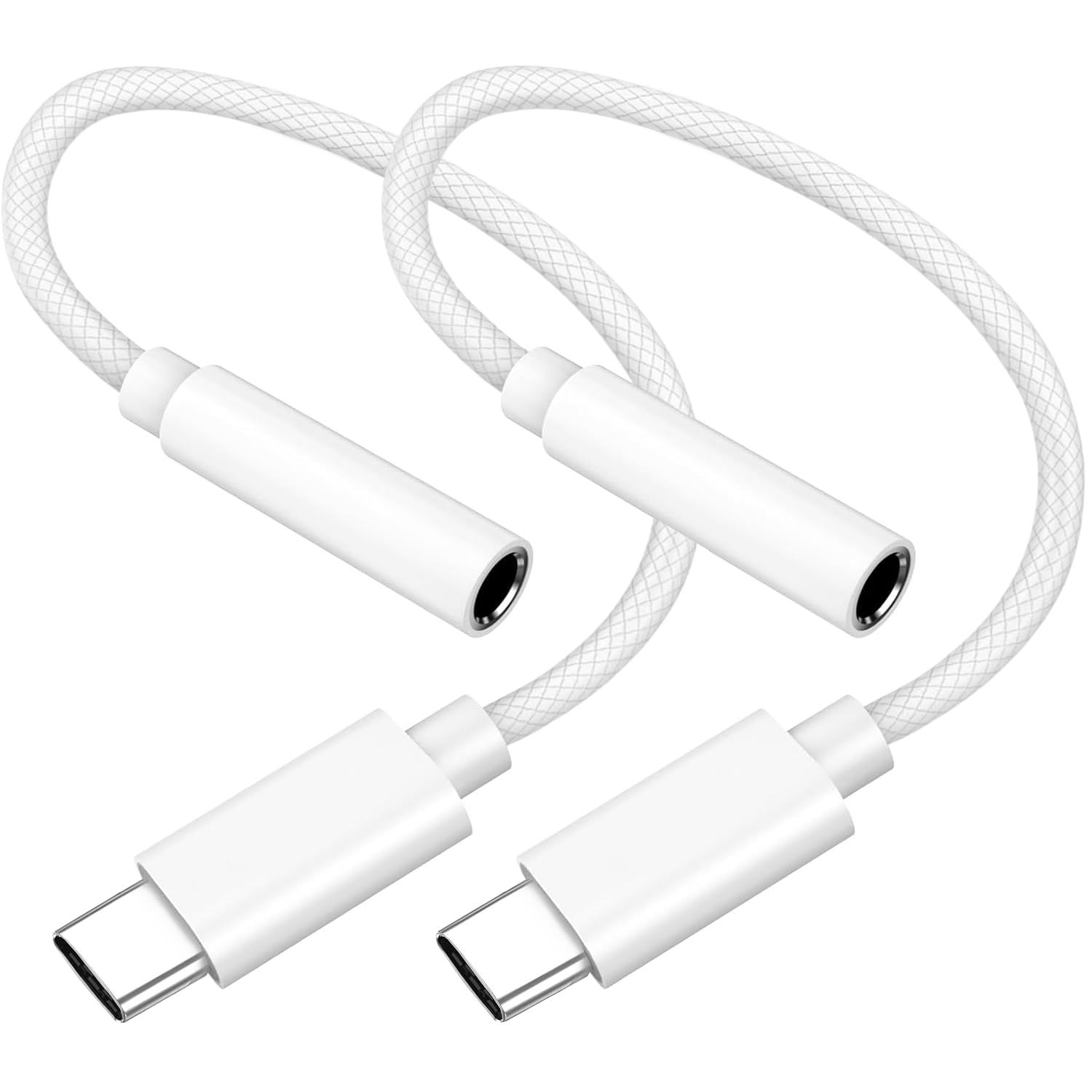 USB C Jack Adapter, 2 Pack USB C to 3.5mm Jack Aux Audio Phone Adapter for iPhone 15/15 Pro/Samsung S24/S23/S22, P40/Mate 40, Pixel 6/4