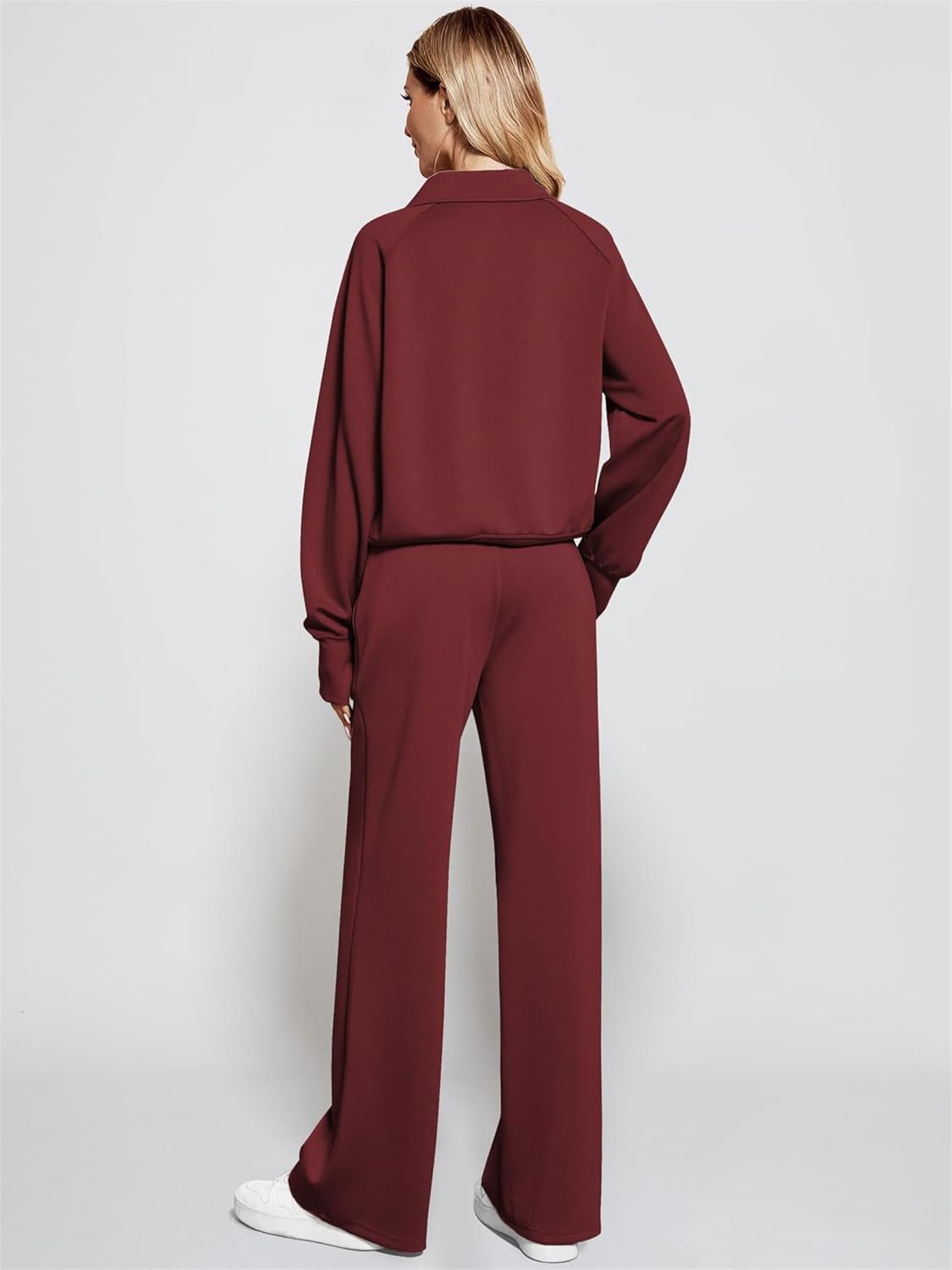 Women's Fall Transition 2-Piece Set - Breathable & Wrinkle Resistant Casual Outfits Wide Leg Tracksuit womens travel outfit