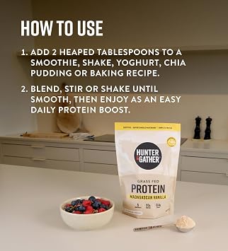 Hunter & Gather Vanilla Grass-Fed Beef Protein Powder 400g | 20g Protein