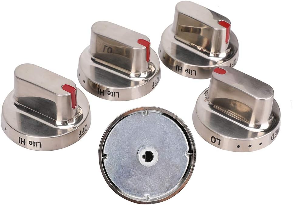 5 Pack DG64-00347A DG64-00347B Dial Knob for Samsung Range Oven Replace # DG64-00472A, AP5325363, AP5949297, PS4241101, PS9865173, PT15217047, EAP4241101, AH4241101
