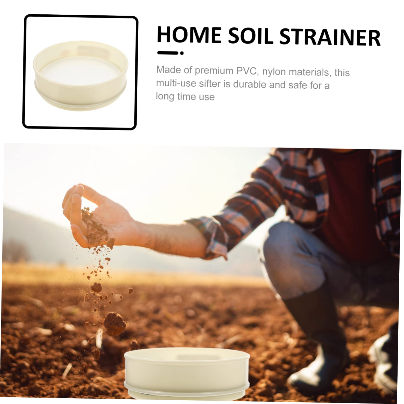 SUPVOX 3pcs Manual Beans Sifter Garden Gadget Multi-use Sieve Gardening Sieve Practical Sand Tool