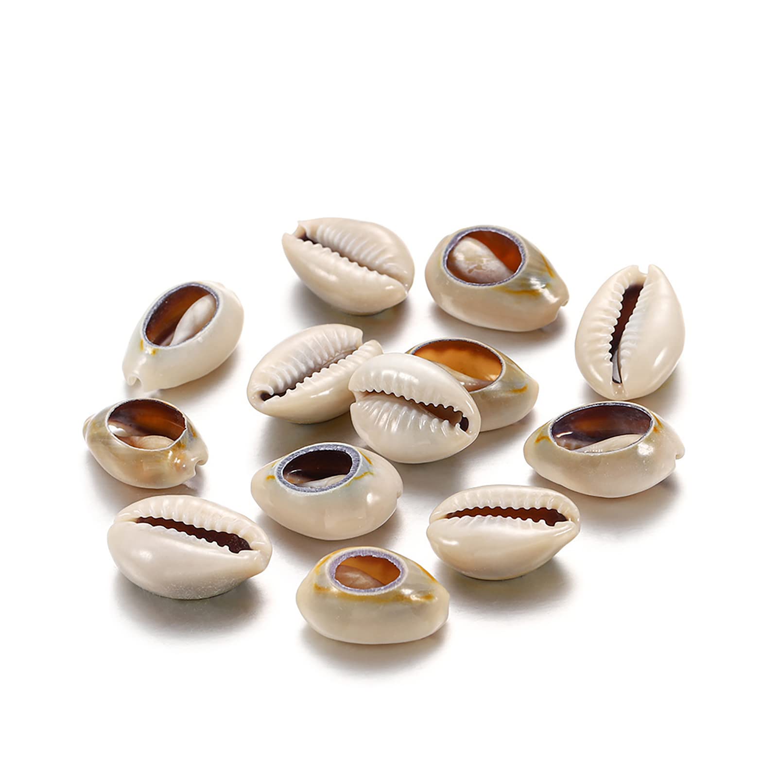 500pcs Gray 20mm Natural Spiral Shell Beads Smooth Cut Oval Beach Seashells Cowrie Shell Loose Spacer Beads Charms No Hole for Beach Ocean Summer Bracelet Necklace Jewelry Making