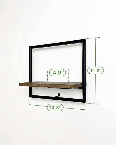 Miniatura 3 de Cocoyard - Juego de 2 estantes flotantes. Estante rústico montado en la pared para sala de estar, dormitorio, baño, art deco y plantas. Estantes de