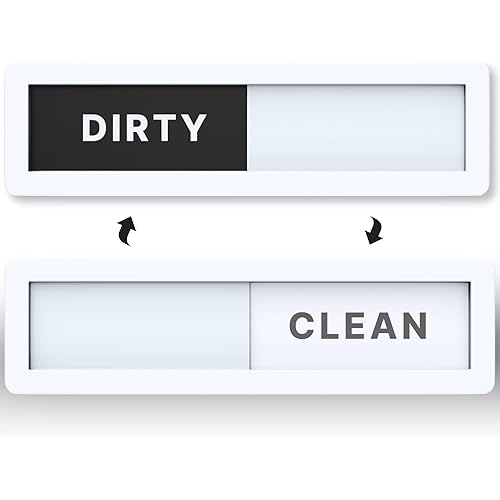 Mini Dishwasher Magnet Clean Dirty Sign - Extra Small Size - Slide Indicator Magnetic Kitchen Gadgets - New Home Essentials - Kitchen Organization Decor Accessories - Countertop Dishwashers - White