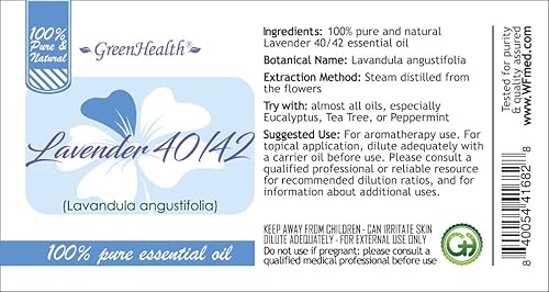 Miniatura 6 de Aceite esencial de lavanda 40-42 - Botella de aluminio de 16 fl oz (16.0 fl oz) con tapa de tapón - Aceite esencial 100% puro - GreenHealth