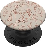 Vista 7 de PopSockets MagSafe PopGrip con diseño estético de flores silvestres beige marrón para iPhone