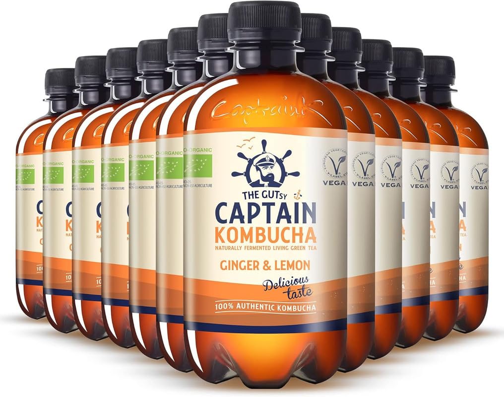 The Gutsy Captain Kombucha 12 x 400ml Ginger Lemon