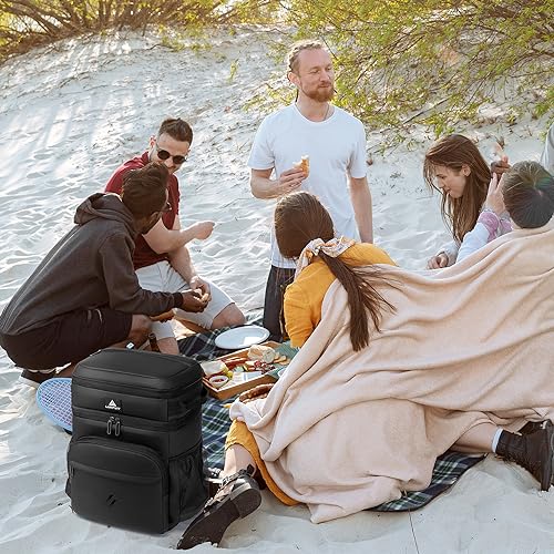 Image of Laripwit 54 /40 Cans Backpack Cooler Insulated Leak-Proof Large Cooler Backpack Double Deck Lunch Backpack for Men Women - Perfect Soft Cooler Bag for Tactical, Camping, Picnic, Beach, Hiking