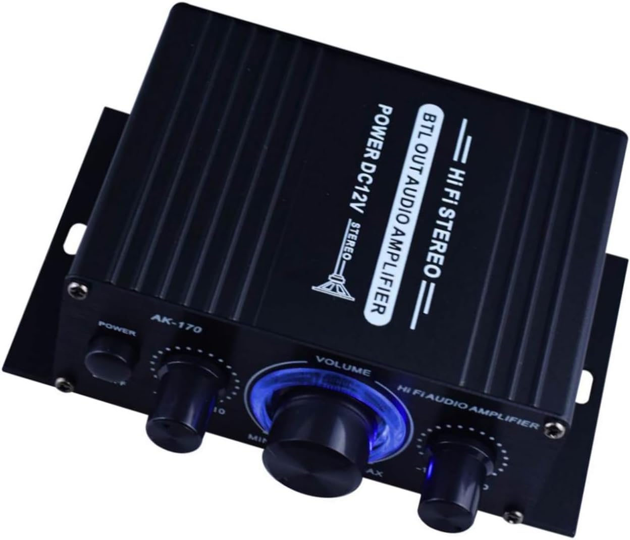 Bluetooth HiFi Digital Amplifier Audio Power Class D Amplifier for Car Marine Stereo Audio Speaker, 20W+20W