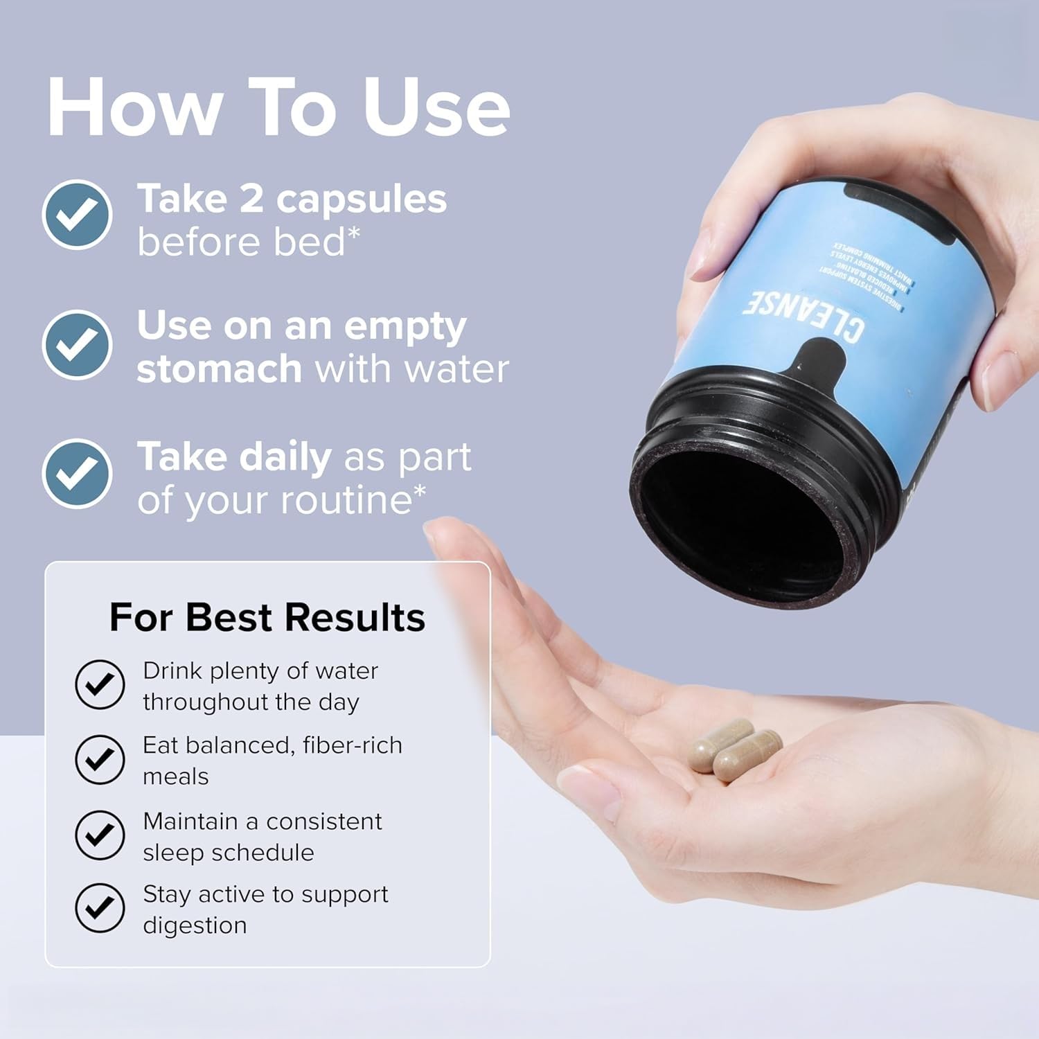 Apoya la salud digestiva, suaviza las heces, reduce la hinchazón y alivia el estreñimiento ocasional.,2pcs