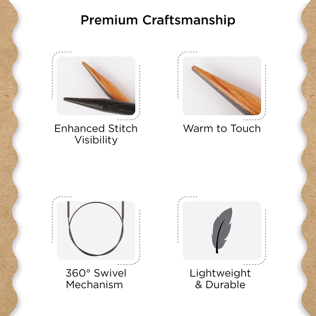 Knitter's Pride Day and Nite Circular Knitting Needle 60 cm 5.5 mm - 1 Unit, Natural/Black, 5.50mm - Image 3
