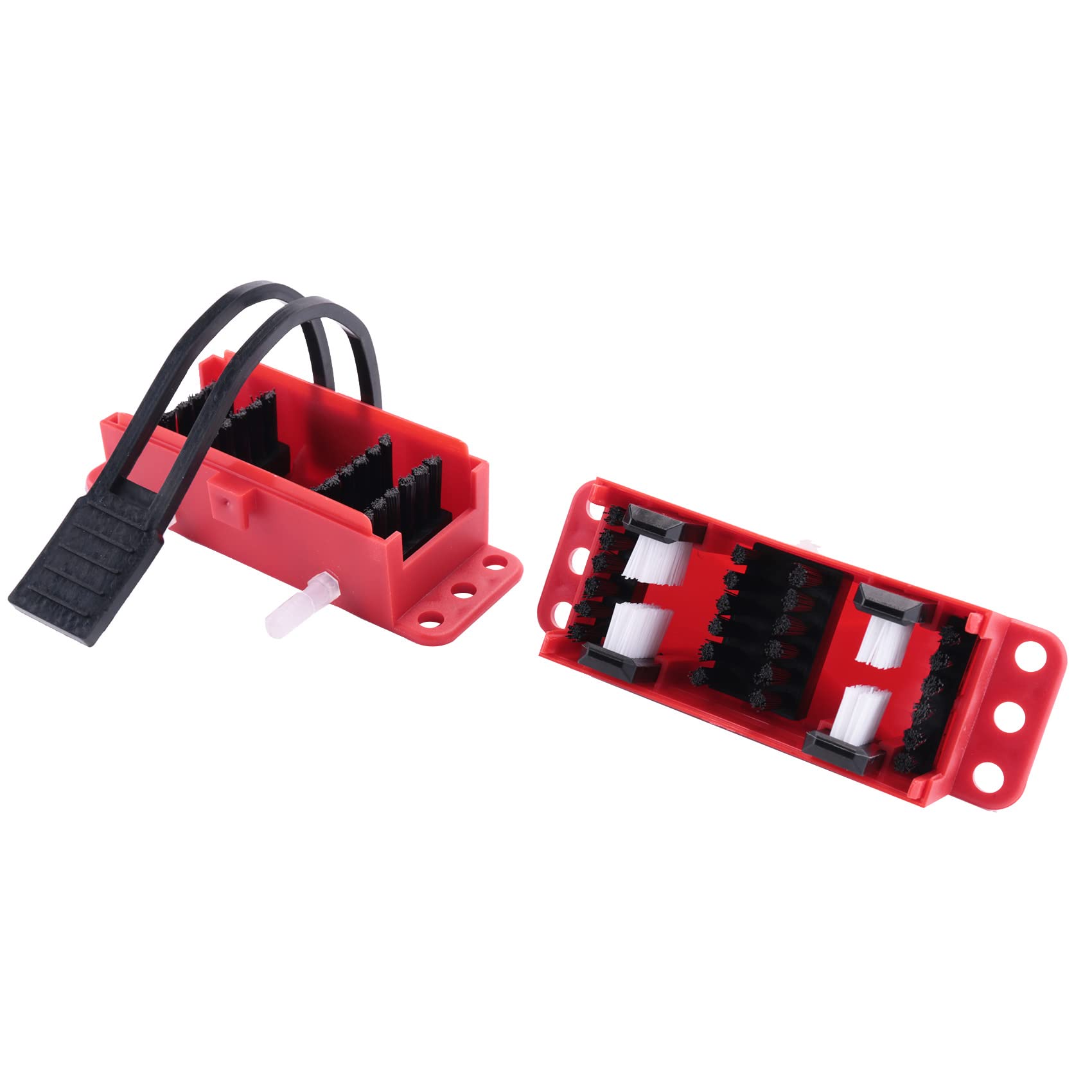 Kit per la Pulizia della Catena del Motociclo, per la Pulizia degli Ingranaggi, Strumento Universale per lubrificare Catene Moto, Rosso