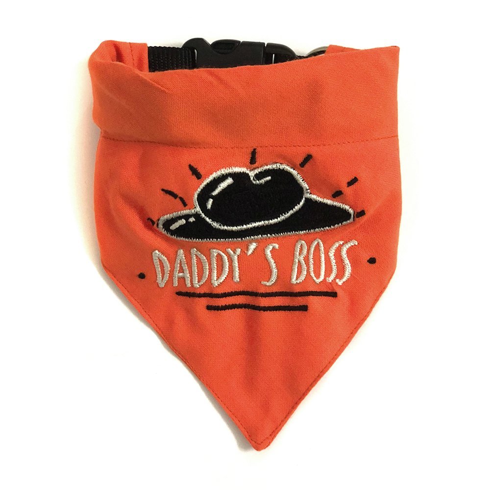 That Dog In Tuxedo Daddys Boss Embroidered Bandana with Adjustable Collar (Orange, Medium-Large) (B07FZ5KH5R) Amazon Price History, Amazon Price Tracker