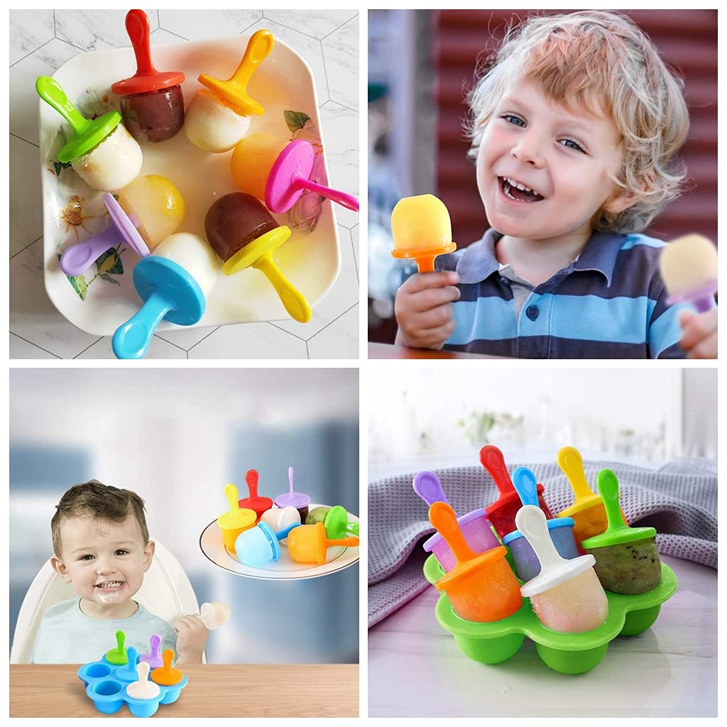 Multifuncional Moldes de Paletas,Mini Molde de Silicona,Mini Moldes Helados Silicona,Molde Paletas Ice Cream Mold para Alimentos para, Hielo, Chocolate, Paletas de Hielo, Helado
