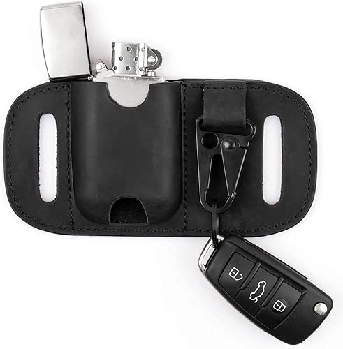 Gentlestache Zippo - Funda para cinturón, funda de piel Zippo, funda para AirPods, bolsa más ligera para cinturón